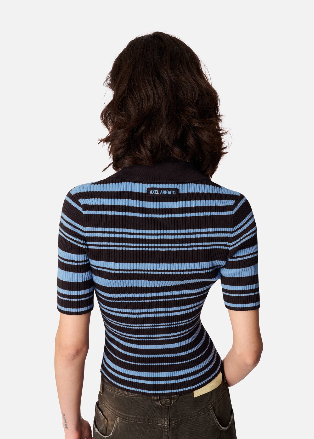 ANJA RIBBED POLO TOP