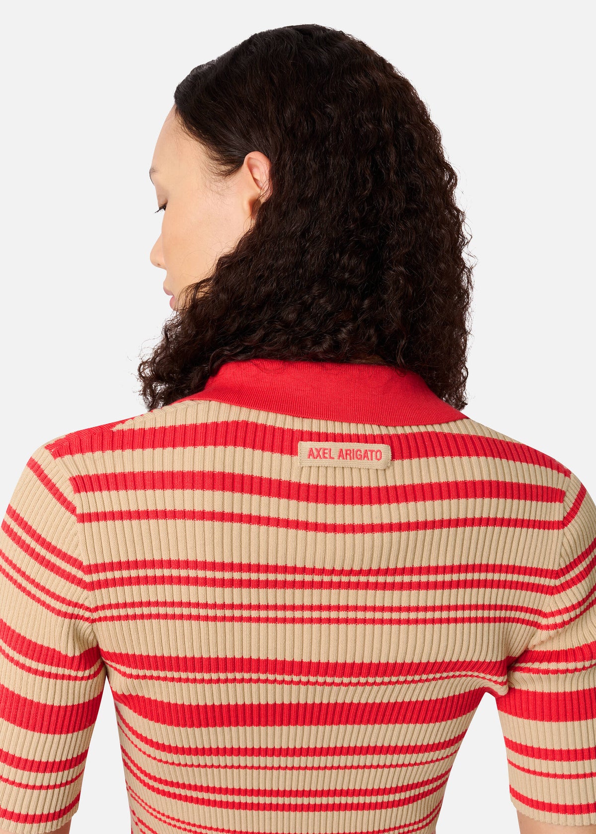 ANJA RIBBED POLO TOP